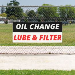 Auto Shop Oil Change Lube And Filter  Banner