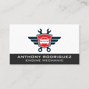 Auto Shop Wrenches Car Logo Technician Business Card