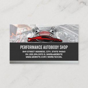 Auto Sports Car Pistons   Mechanic Services  Business Card