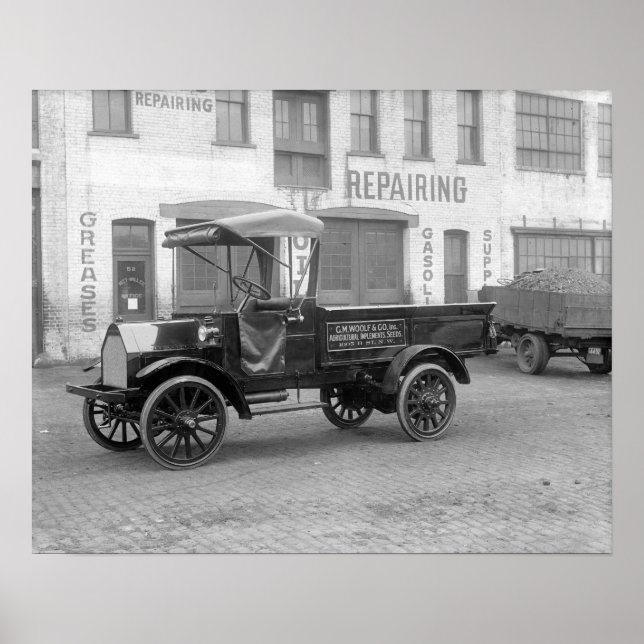 Auto Supply Delivery Truck, 1915. Vintage Photo Poster (Front)