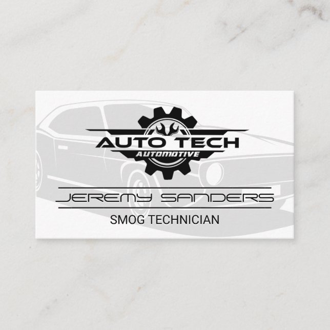Auto Tech Mechanics | Car Repair Services Business Card (Front)