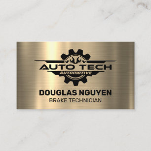 Auto Tech Wrenches   Gold Metallic Business Card