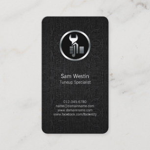 Auto Tuneup Specialist Black Grunge Business Card