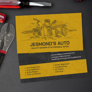 Auto Vehicle Repair - Mechanic Business Card