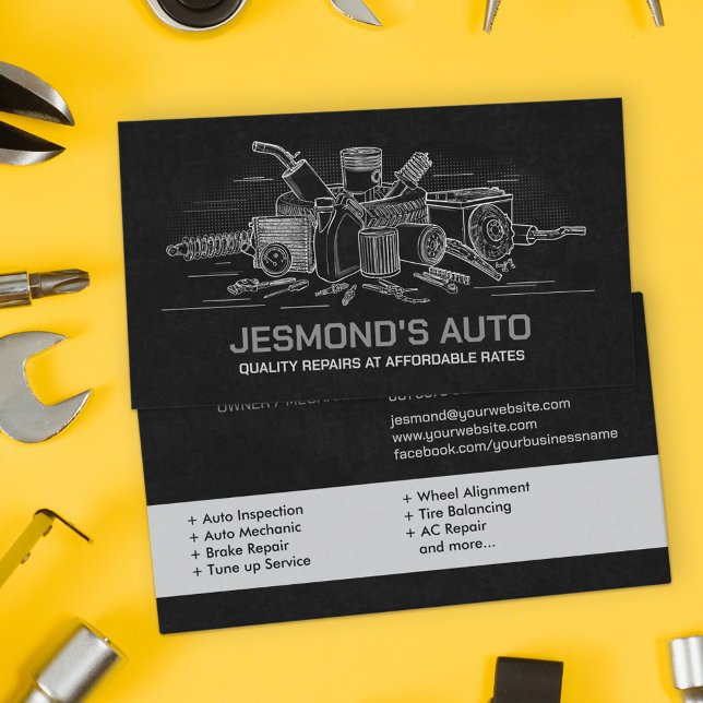 Auto Vehicle Repair - Mechanic  Business Card (Creator Uploaded)
