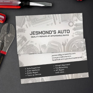 Auto Vehicle Repair - Mechanic Business Card