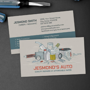 Auto Vehicle Repair - Mechanic Business Card
