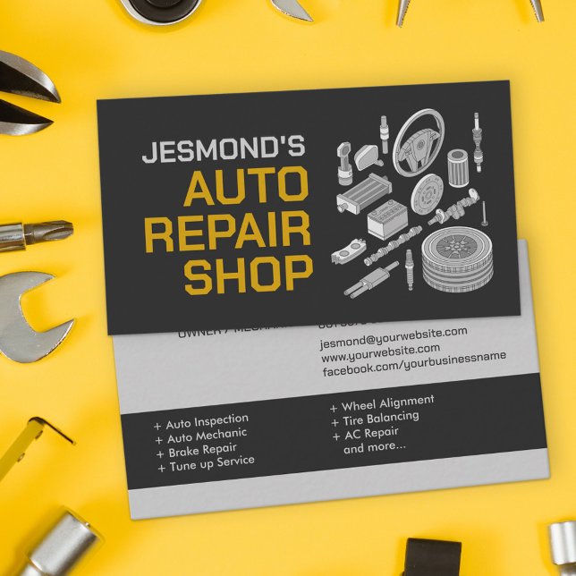 Auto Vehicle Repair - Mechanic  Business Card (Creator Uploaded)