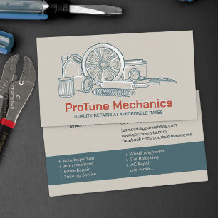 Auto Vehicle Repair - Mechanic Business Card