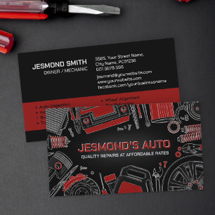 Auto Vehicle Repair - Mechanic Business Card