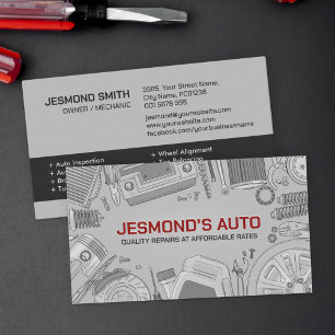 Auto Vehicle Repair - Mechanic Business Card