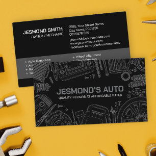 Auto Vehicle Repair - Mechanic Business Card