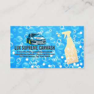 Auto Wash Logo   Soap Bubbles   Cleaner Business Card