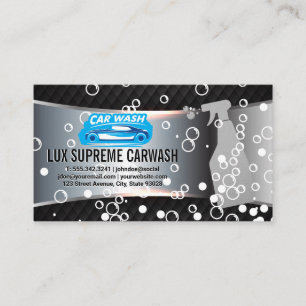 Auto Wash Logo   Spray Bottle   Soap Bubbles Business Card