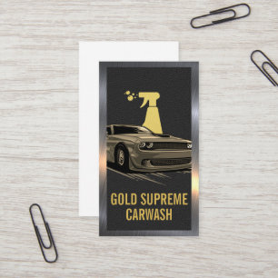Auto Wash  Muscle Car   Leather Metallic Business Card