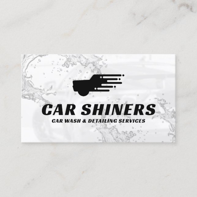 Auto wash service logo business card (Front)