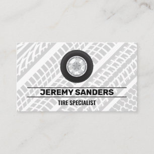 Auto Wheel Logo Tire Marks Business Card