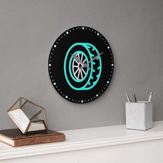 Auto Wheel Neon  Large Clock (Office)