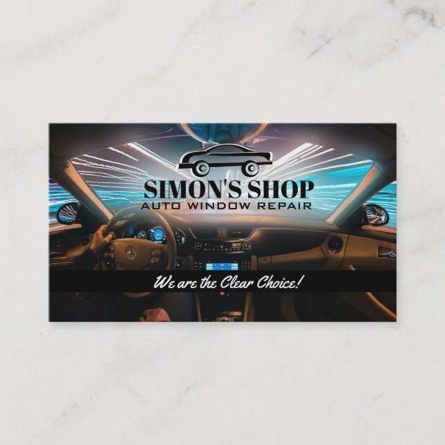 Auto Window Repair Slogans Business Card (Front)