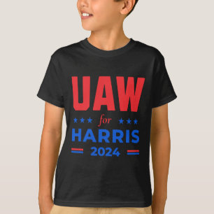 Auto Workers For Harris 2024 Uaw Red Strike Kamala T-Shirt