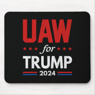 Auto Workers For Trump 2024 American Flag Trump El Mouse Mat