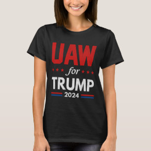 Auto Workers For Trump 2024 American Flag Trump El T-Shirt