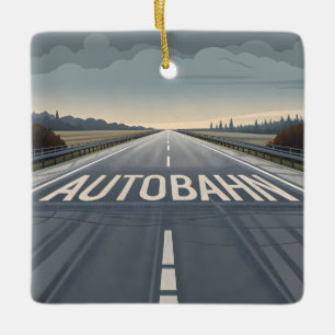 Autobahn Infinite Road Perspective Art Ceramic Ornament
