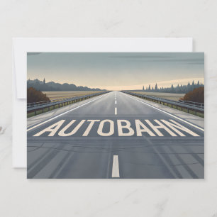 Autobahn Infinite Road Perspective Art Holiday Card