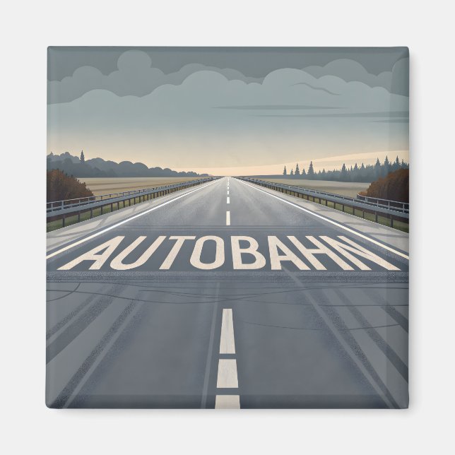 Autobahn Infinite Road Perspective Art Magnet (Front)
