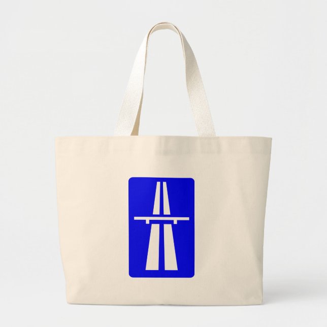 Autobahn Sign Large Tote Bag (Front)