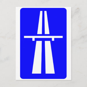 Autobahn Sign Postcard