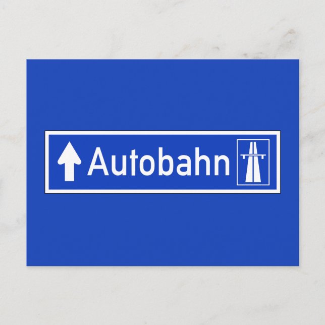 Autobahn, Traffic Sign, Germany Postcard (Front)