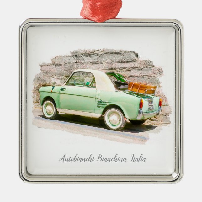 Autobianchi Bianchina | Minicar from Italy Metal Tree Decoration (Front)