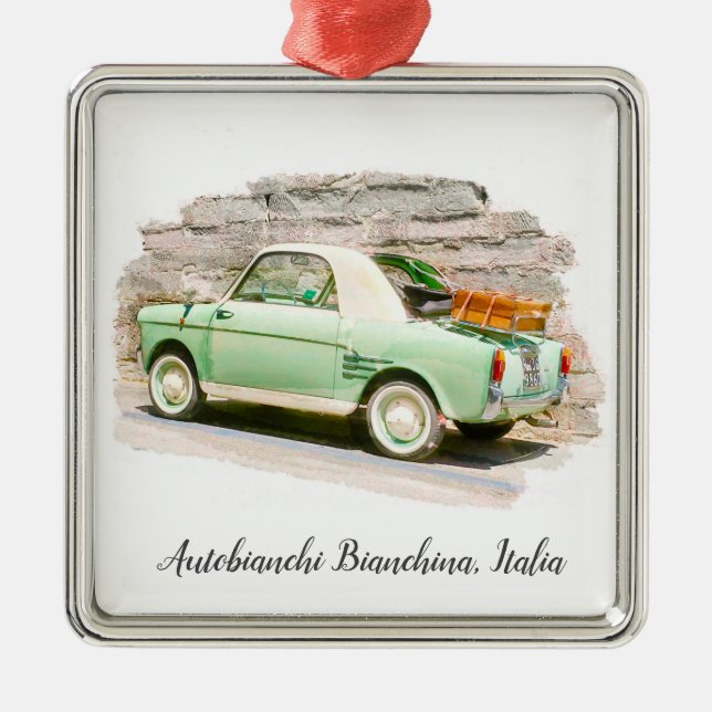 Autobianchi Bianchina | Minicar from Italy Metal Tree Decoration (Front)