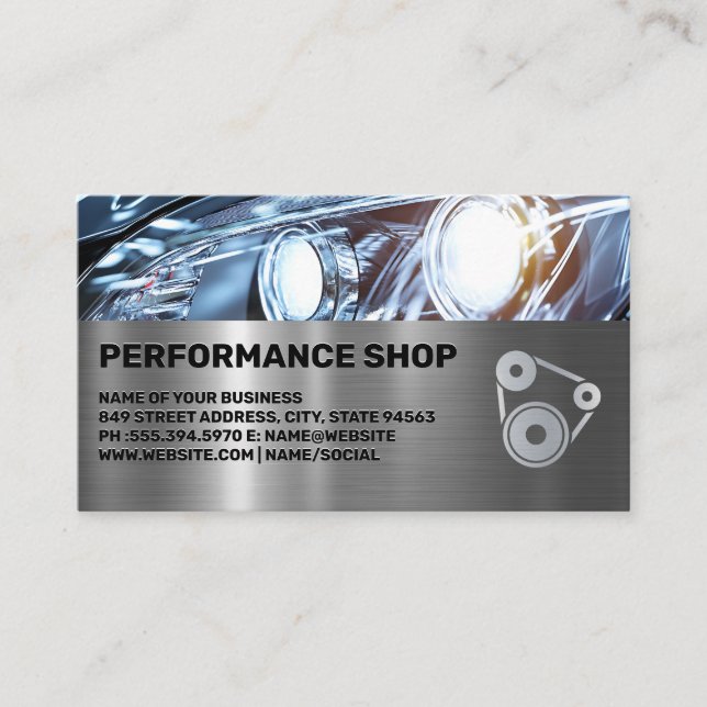 Autobody | Performance Shop | Headlights Business Card (Front)