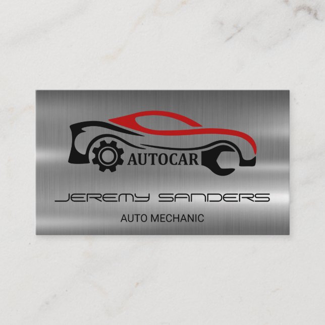 Autocar Mechanic | Metallic Business Card (Front)
