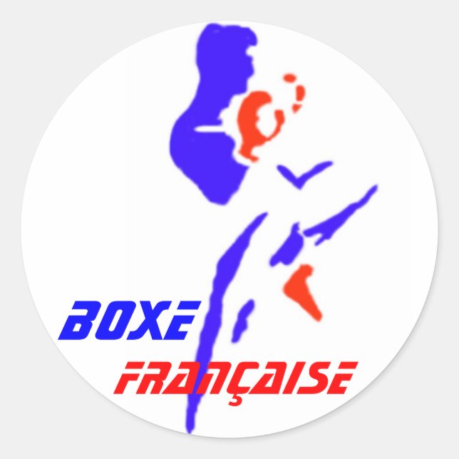 Autocollant Boxe Française Classic Round Sticker (Front)