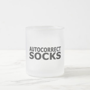 Autocorrect Socks Frosted Glass Coffee Mug