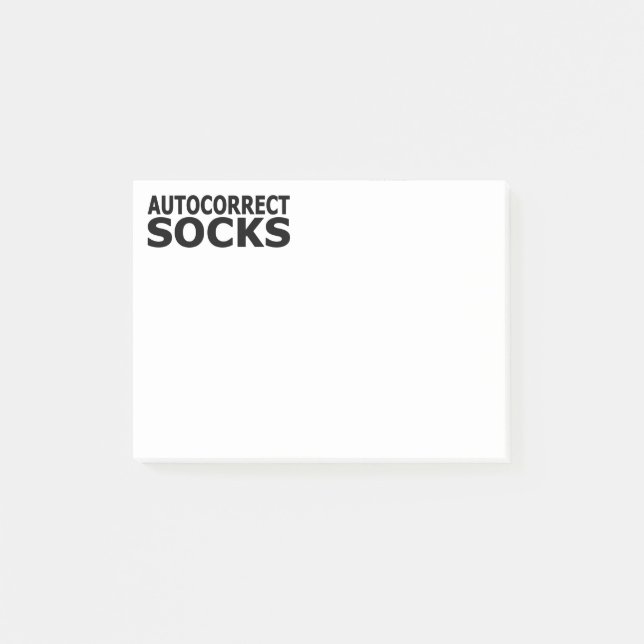 Autocorrect Socks Post-it Notes (Front)