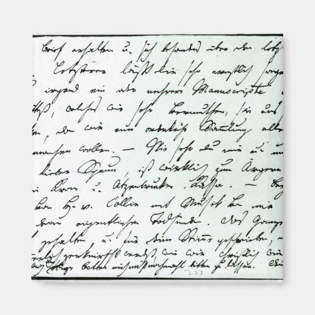 Autograph letter from Franz Schubert Magnet (Front)