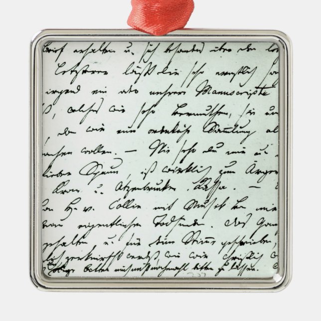 Autograph letter from Franz Schubert Metal Tree Decoration (Front)