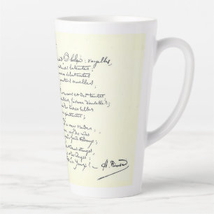 Autograph manuscript of Voyelles (Rimbaud) Latte Mug