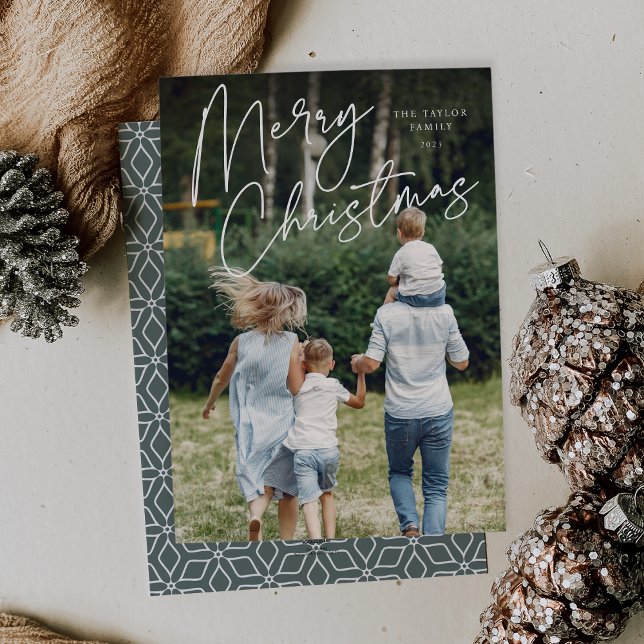 Autograph | Merry Christmas Vertical Photo Holiday Card (Creator Uploaded)