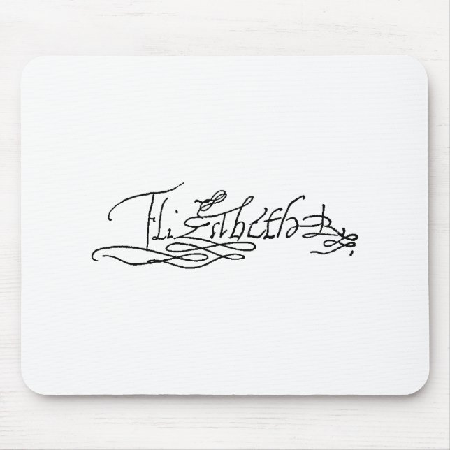 Autograph of Queen Elizabeth I of England Mouse Mat (Front)