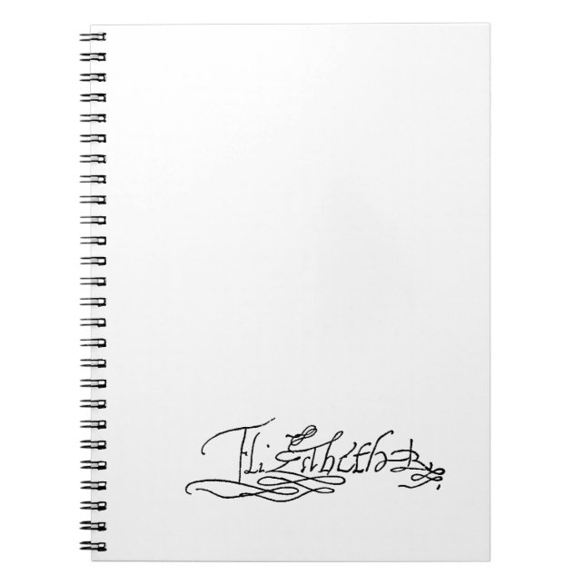 Autograph of Queen Elizabeth I of England Notebook (Front)