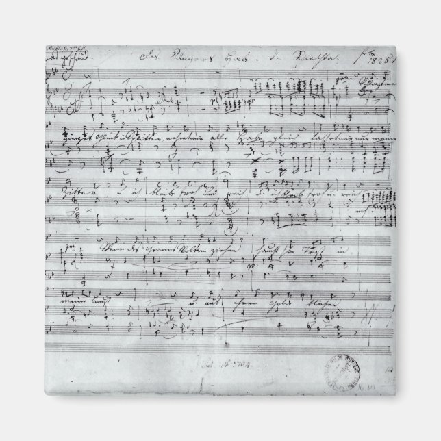 Autograph score for the lied 'Des Sangers Habe' Magnet (Front)