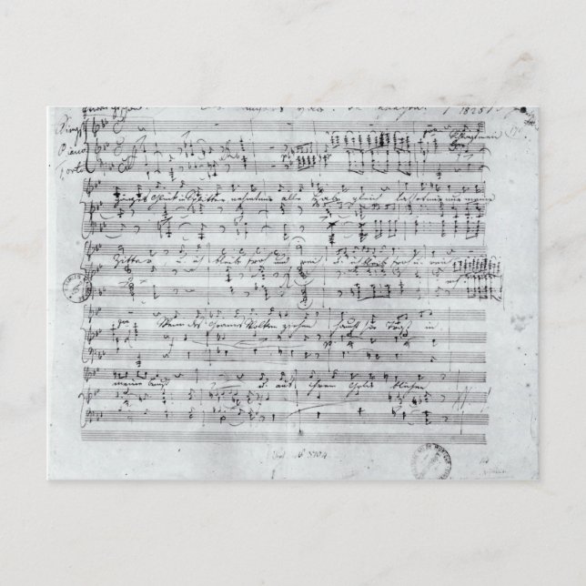 Autograph score for the lied 'Des Sangers Habe' Postcard (Front)