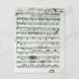 Autograph score for the lied 'Hektors Abschied' Postcard