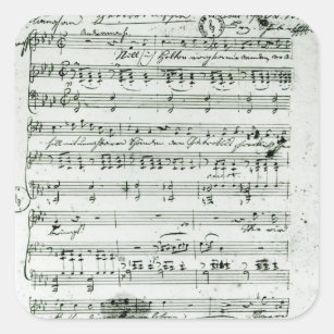 Autograph score for the lied 'Hektors Abschied' Square Sticker