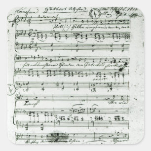 Autograph score for the lied 'Hektors Abschied' Square Sticker
